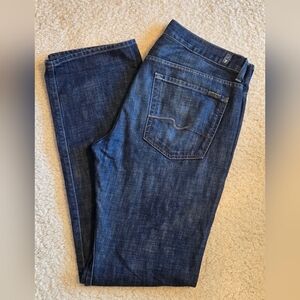 7 For All Mankind Dark Blue Straight Jeans